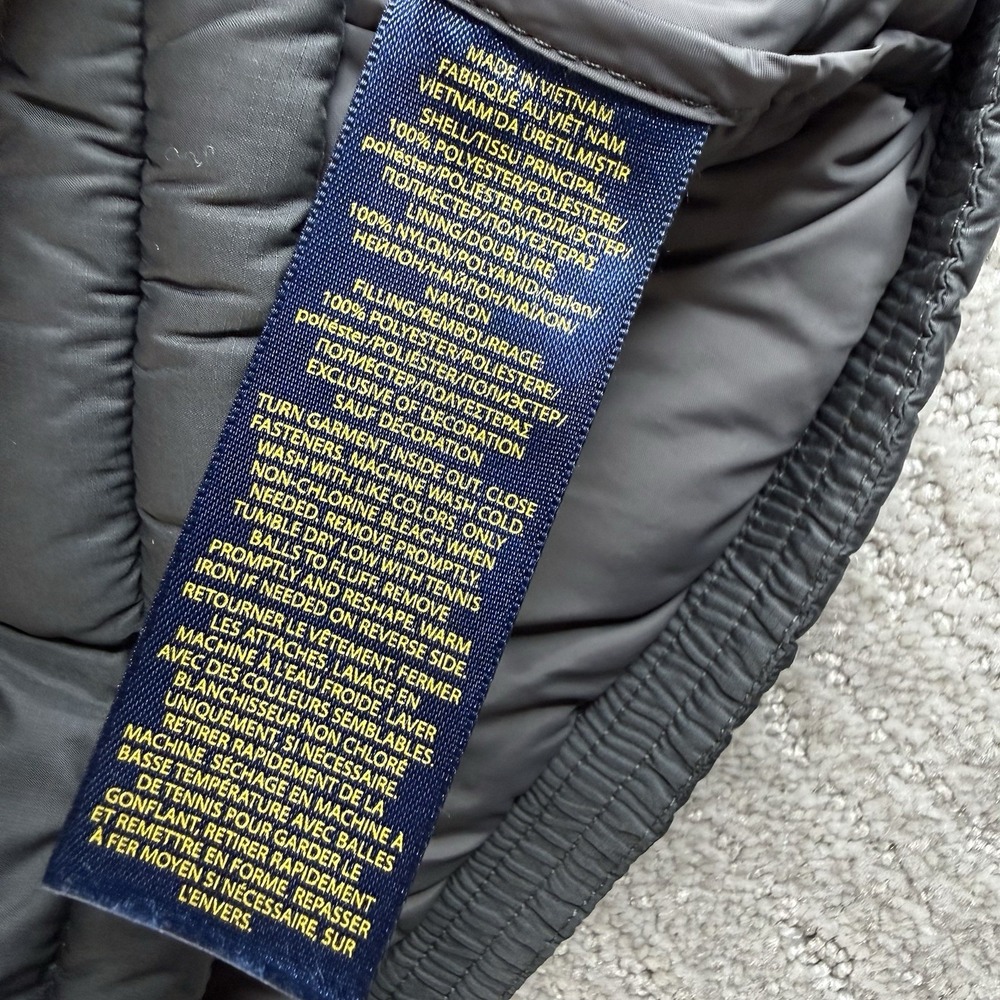 Polo Ralph Lauren Boys Size 6 Quilted Puffer Jacket Zipper Pockets Charcoal Grey - Picture 5 of 7